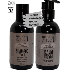 Kit Para Barba Shampoo E Balm Zyon  